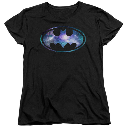 Batman Galaxy 2 Signal Womens T Shirt Black Officially Licensed