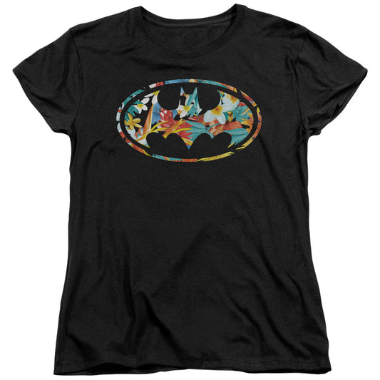 Batman Hawaiian Bat Womens T Shirt Black Officially Licensed