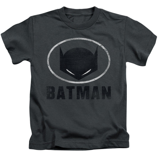 Batman Mask In Oval Juvenile Kids Youth T Shirt Charcoal Officially Licensed