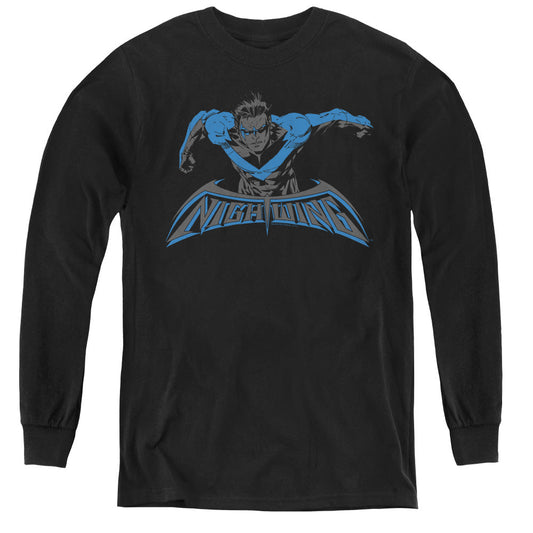 Batman Wing Of The Night Long Sleeve Kids Youth T Shirt Black Officially Licensed