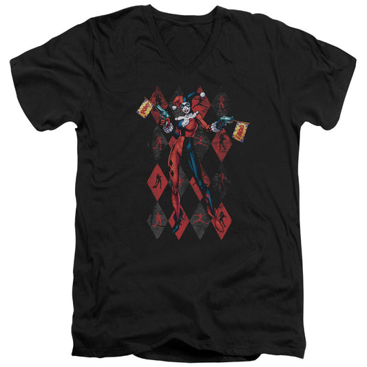 Batman Pow Pow Mens Slim Fit V Neck T Shirt Black Officially Licensed