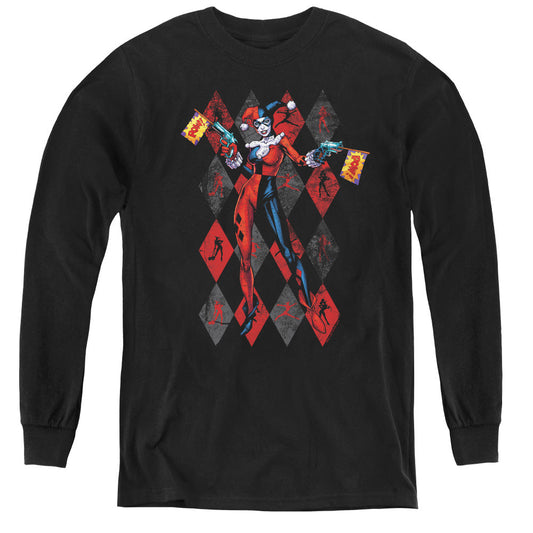 Batman Pow Pow Long Sleeve Kids Youth T Shirt Black Officially Licensed