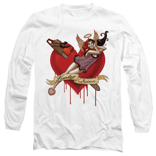 Batman Perfect Angel Mens Long Sleeve Shirt White Officially Licensed