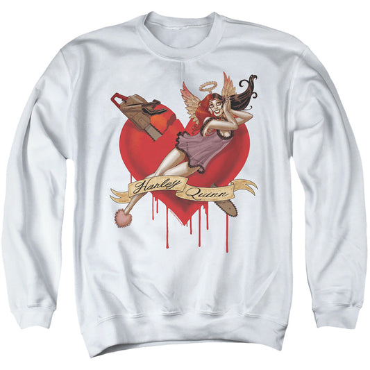 Batman Perfect Angel Mens Crewneck Sweatshirt White