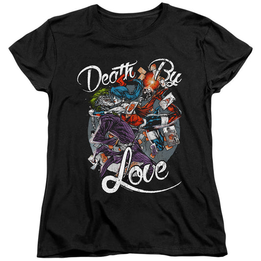 Batman Death By Love Womens T Shirt Black Officially Licensed