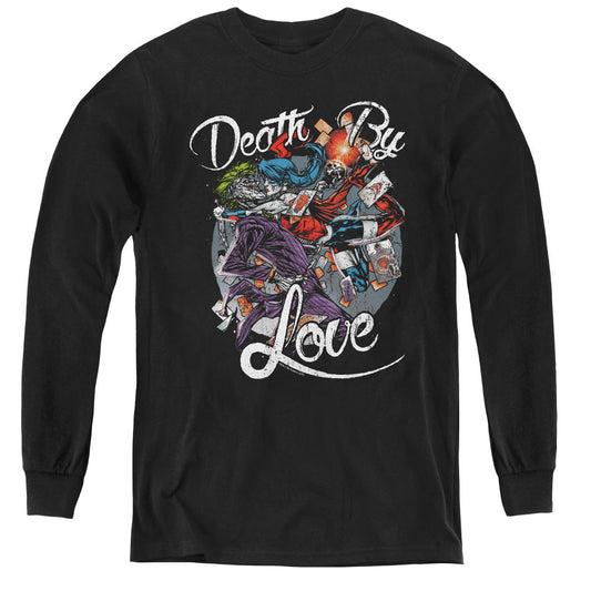 Batman Death By Love Long Sleeve Kids Youth T Shirt Black Officially Licensed
