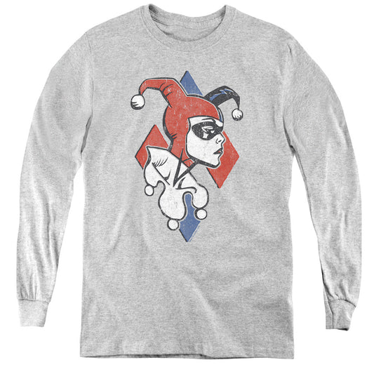 Batman Profiling Long Sleeve Kids Youth T Shirt Athletic Heather Officially Licensed