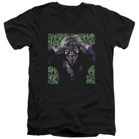 Batman Insanity Mens Slim Fit V Neck T Shirt Black Officially Licensed