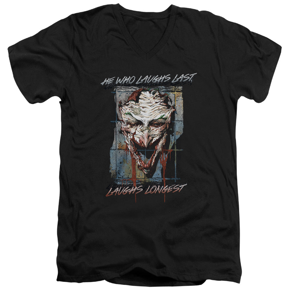 Batman Just For Laughs Mens Slim Fit V Neck T Shirt Black Officially Licensed