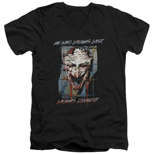 Batman Just For Laughs Mens Slim Fit V Neck T Shirt Black Officially Licensed