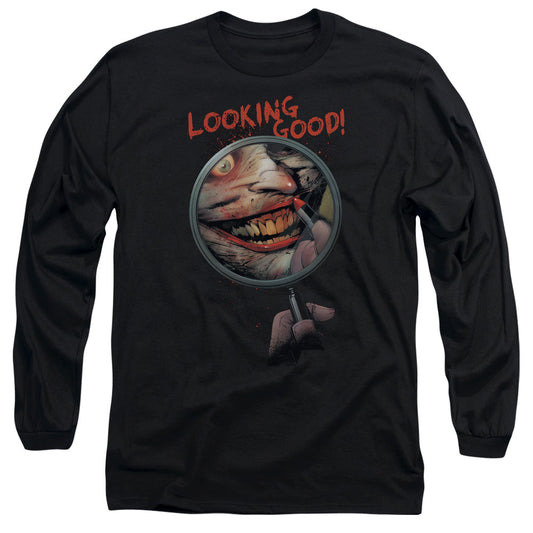 Batman Looking Good Mens Long Sleeve Shirt Black Officially Licensed
