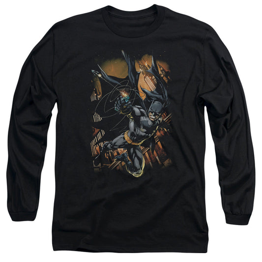Batman Grapple Fire Mens Long Sleeve Shirt Black Officially Licensed