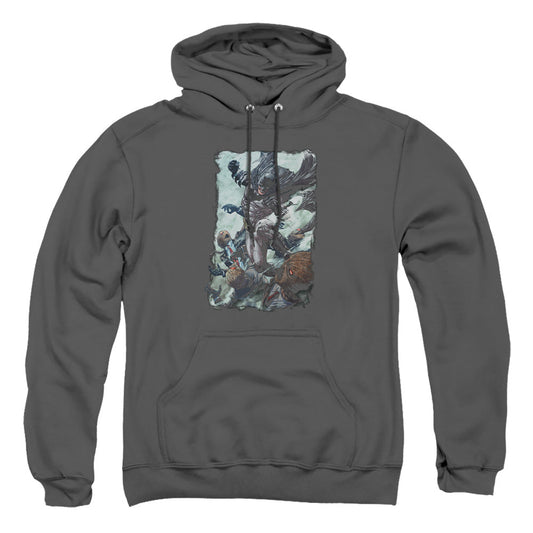 Batman Punch Mens Hoodie Charcoal Officially Licensed