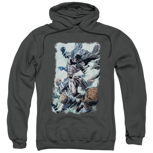 Batman Punch Mens Hoodie Charcoal Officially Licensed