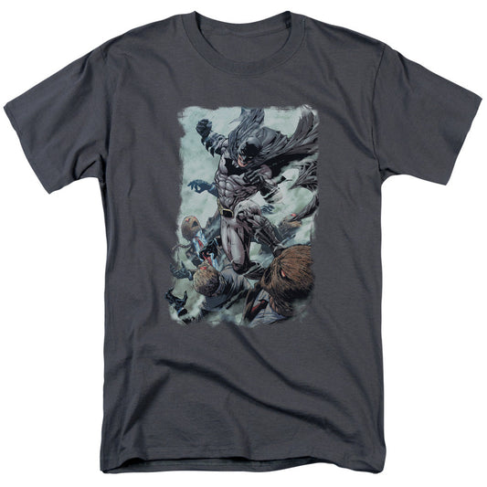 Batman Punch Mens T Shirt Charcoal Officially Licensed