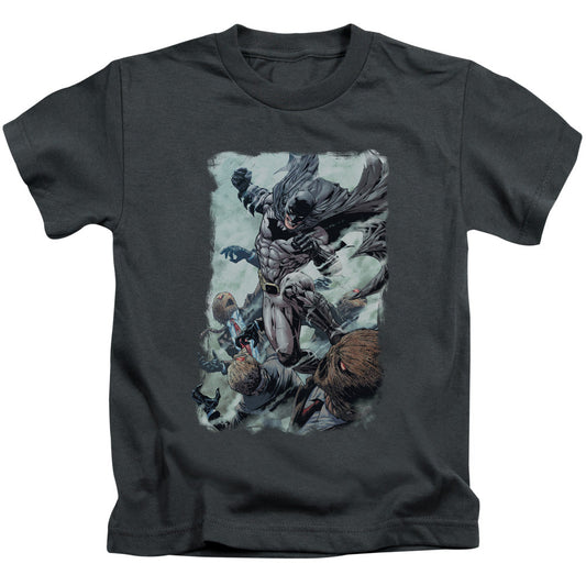 Batman Punch Juvenile Kids Youth T Shirt Charcoal Officially Licensed