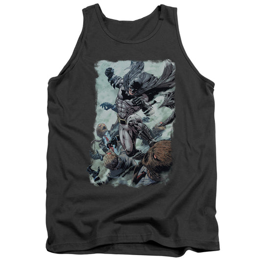 Batman Punch Mens Tank Top Shirt Charcoal Officially Licensed