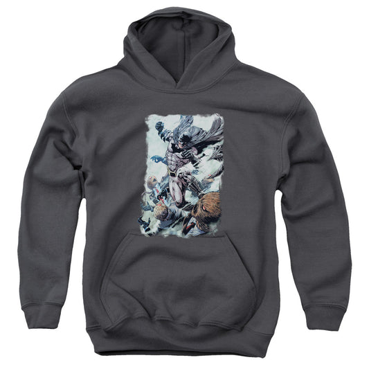Batman Punch Kids Youth Hoodie Charcoal Officially Licensed