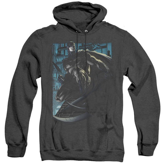 Batman Knight Falls In Gotham Heather Mens Hoodie Black Officially Licensed