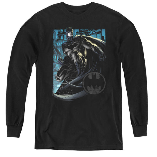 Batman Knight Falls In Gotham Long Sleeve Kids Youth T Shirt Black Officially Licensed
