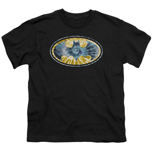 Batman Tie Dye 3 Kids Youth T Shirt Black Officially Licensed