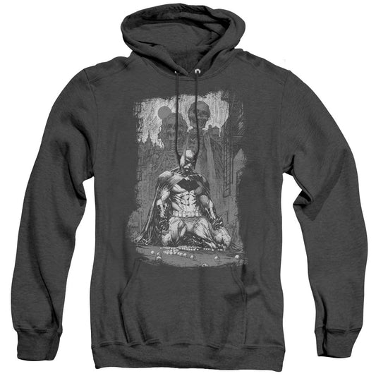 Batman Sketchy Shadows Heather Mens Hoodie Black Officially Licensed