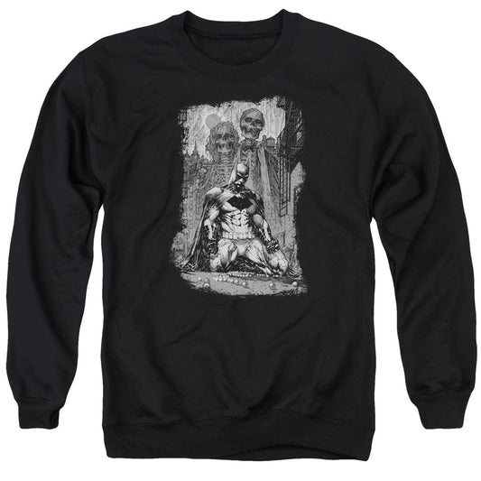 Batman Sketchy Shadows Mens Crewneck Sweatshirt Black