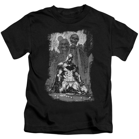Batman Sketchy Shadows Juvenile Kids Youth T Shirt Black Officially Licensed