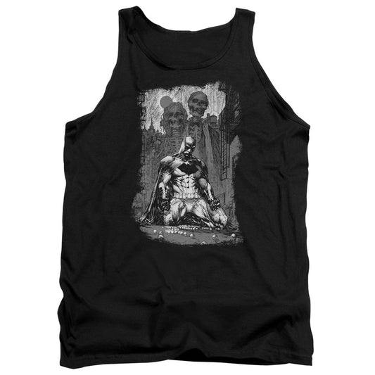 Batman Sketchy Shadows Mens Tank Top Shirt Black Officially Licensed