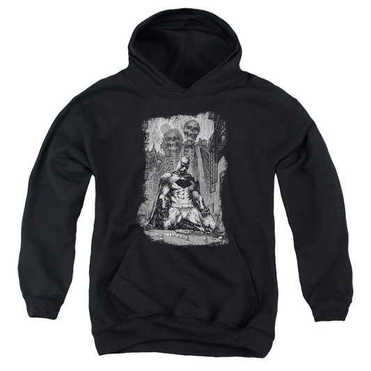 Batman Sketchy Shadows Kids Youth Hoodie Black Officially Licensed