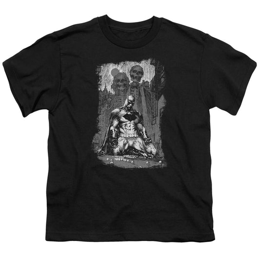 Batman Sketchy Shadows Kids Youth T Shirt Black Officially Licensed