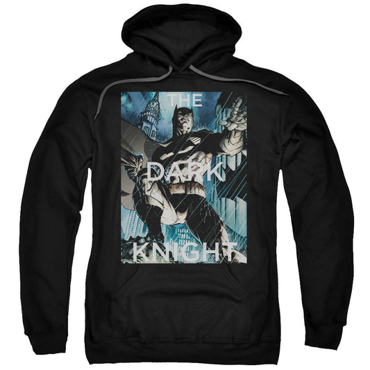 Batman Fighting The Storm Mens Hoodie Black Officially Licensed