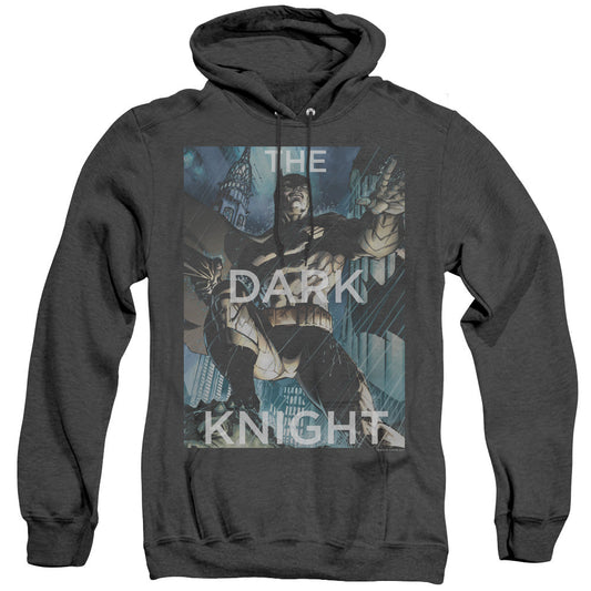 Batman Fighting The Storm Heather Mens Hoodie Black Officially Licensed