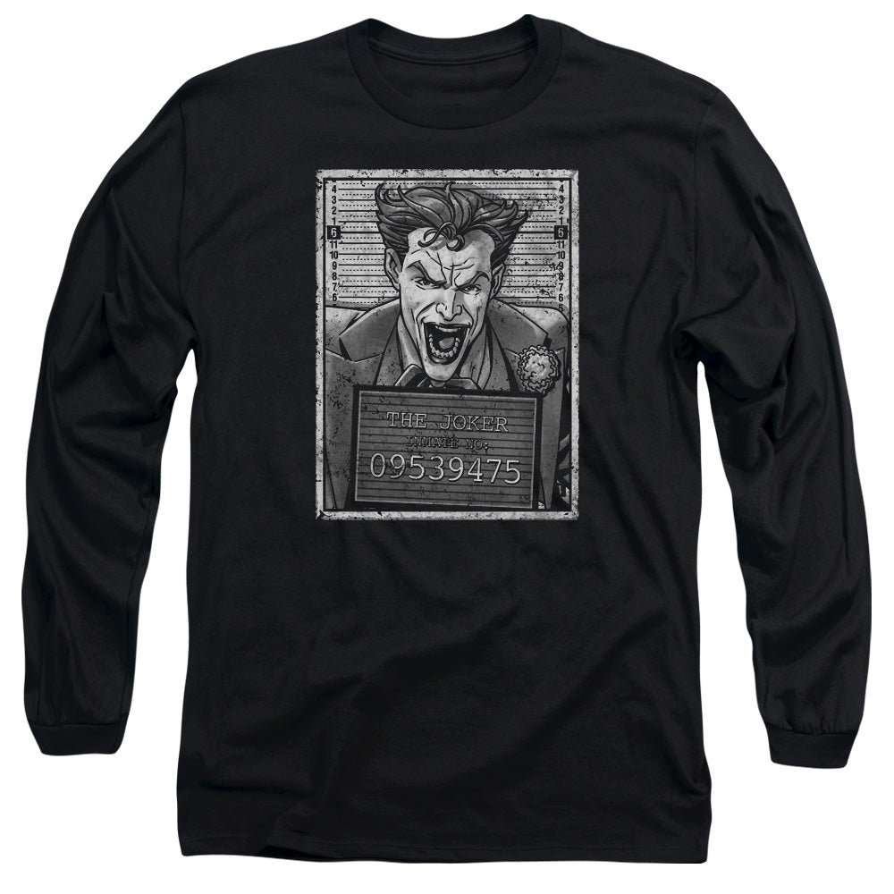 Batman Joker Inmate Mens Long Sleeve Shirt Black Officially Licensed