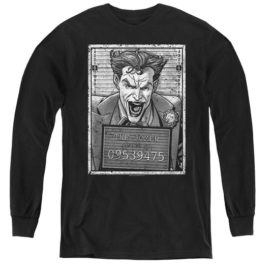 Batman Joker Inmate Long Sleeve Kids Youth T Shirt Black Officially Licensed