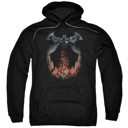 Batman Smoke & Fire Mens Hoodie Black Officially Licensed