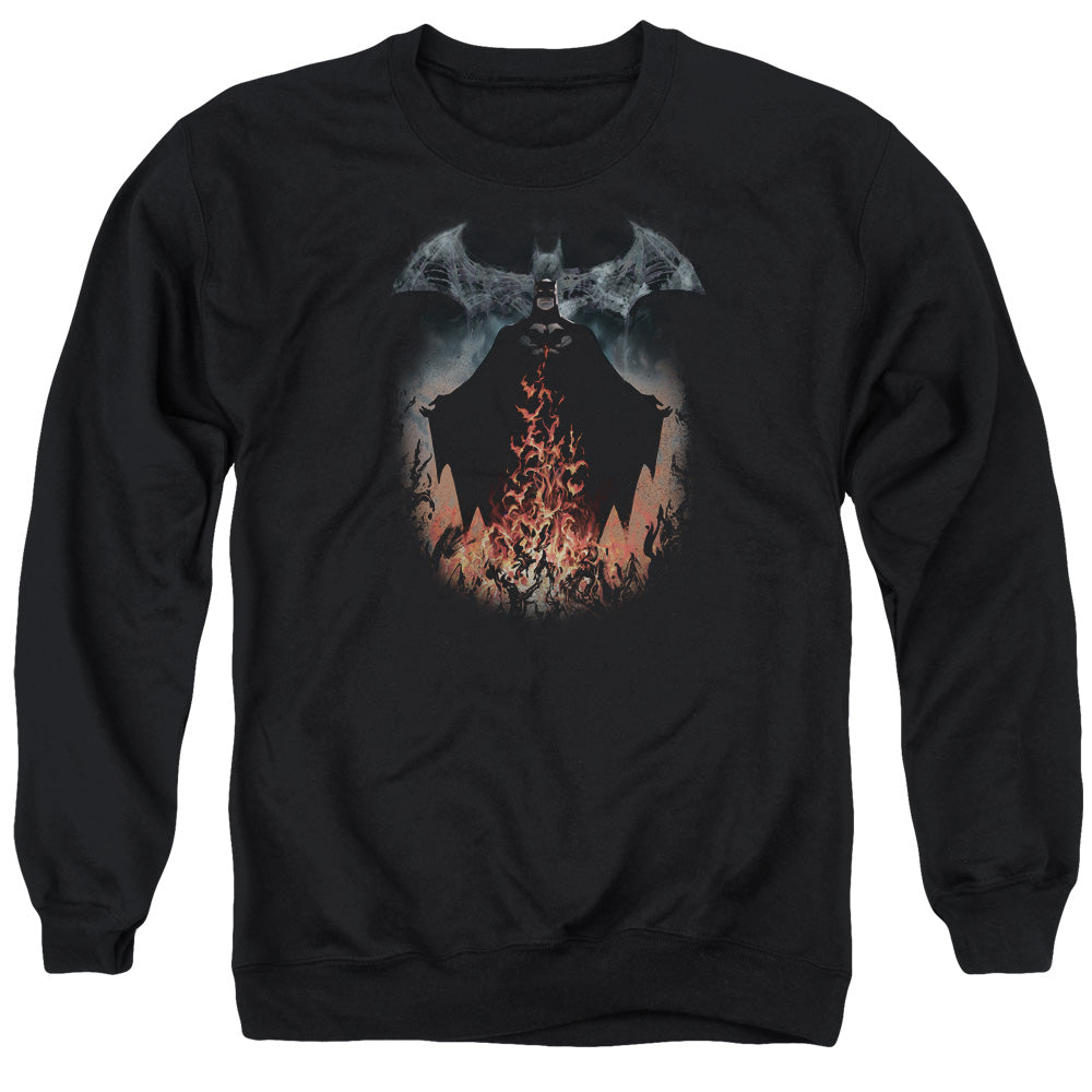 Batman Smoke & Fire Mens Crewneck Sweatshirt Black