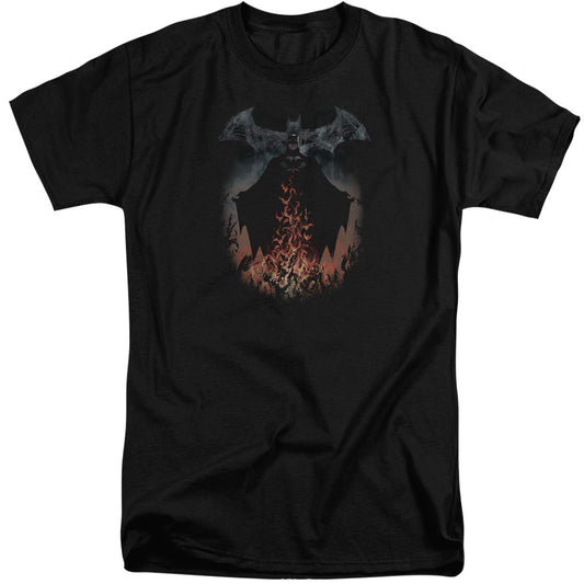 Batman Smoke & Fire Mens Tall T Shirt Black Officially Licensed