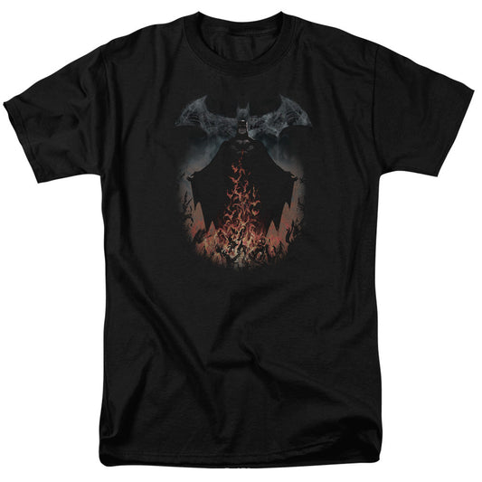 Batman Smoke & Fire Mens T Shirt Black Officially Licensed
