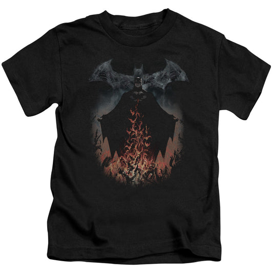 Batman Smoke & Fire Juvenile Kids Youth T Shirt Black Officially Licensed