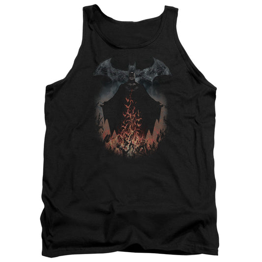 Batman Smoke & Fire Mens Tank Top Shirt Black Officially Licensed