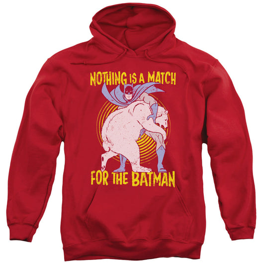 Batman Bear Wrastling Mens Hoodie Red Officially Licensed
