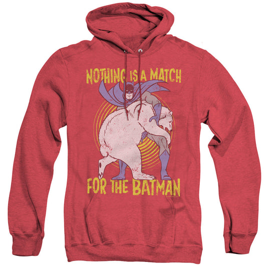 Batman Bear Wrastling Heather Mens Hoodie Red Officially Licensed