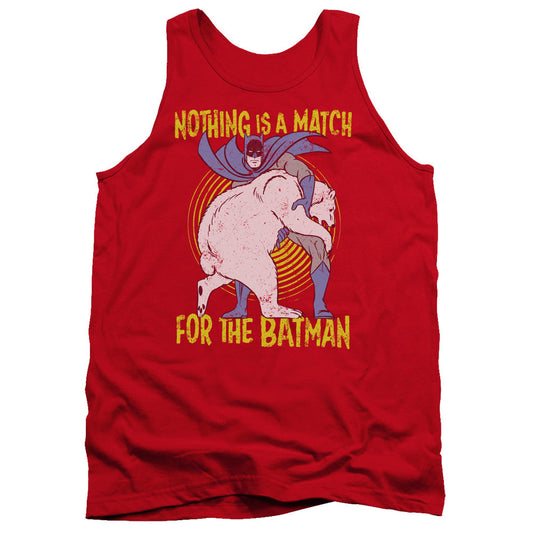 Batman Bear Wrastling Mens Tank Top Shirt Red Officially Licensed