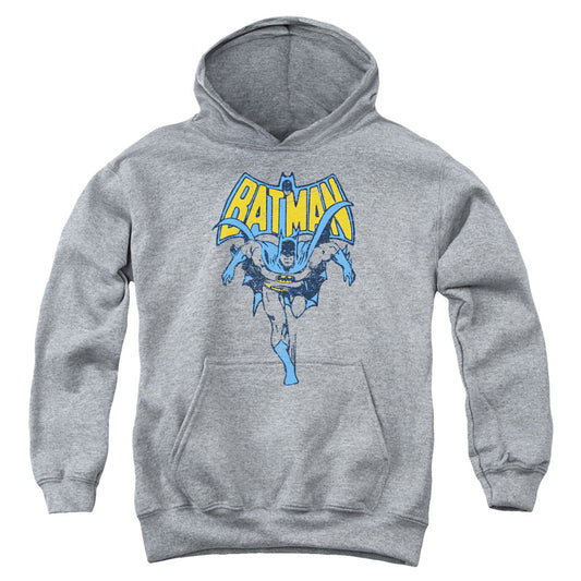 Batman Vintage Run Kids Youth Hoodie Athletic Heather Officially Licensed