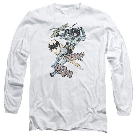 Batman Halftone Swing Mens Long Sleeve Shirt White Officially Licensed