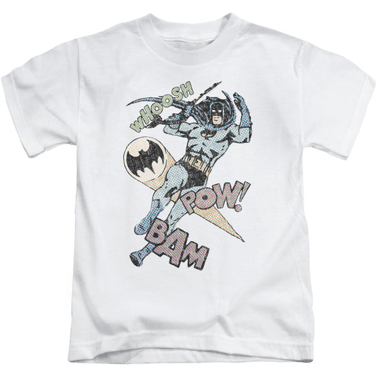 Batman Halftone Swing Juvenile Kids Youth T Shirt White Officially Licensed