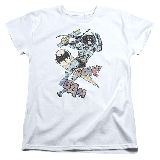 Batman Halftone Swing Womens T Shirt White Officially Licensed