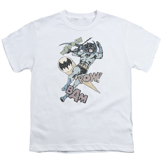 Batman Halftone Swing Kids Youth T Shirt White Officially Licensed