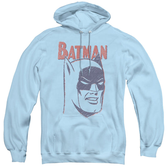 Batman Crayon Man Mens Hoodie Light Blue Officially Licensed